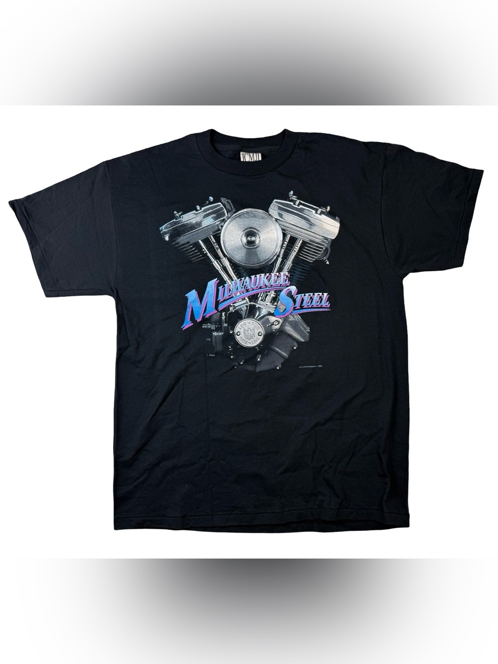 Vintage Milwaukee Steel CMJ Storm Riders San Juan Shirt L Black Motorcycle Vtg